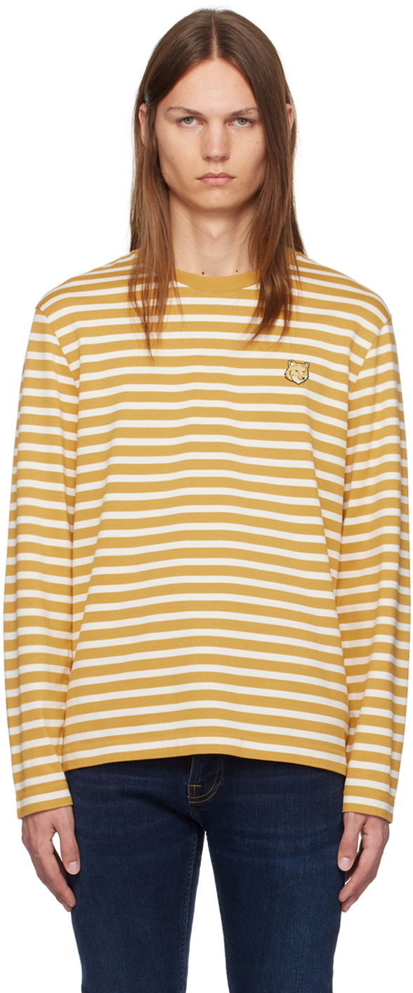 Тениска MAISON KITSUNÉ Maison Kitsuné Yellow Bold Fox Head Patch Regular Marin T-shirt Жълто | NM00106KJ0044, 0