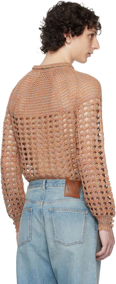 Пуловер Valentino Valentino Cotton & Linen Knit Polo Sweater Оранжево
 | 6V0KC34AAUTAH2, 2