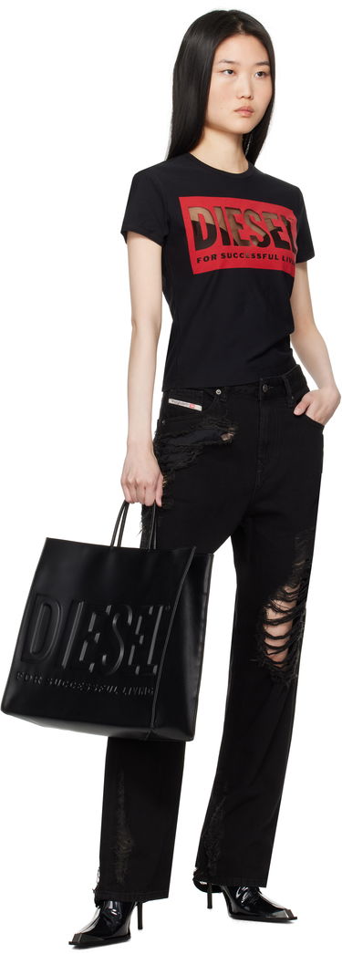 Голяма пазарска чанта Diesel 3D Logo Tote Bag Черно | X09931 P5184, 3