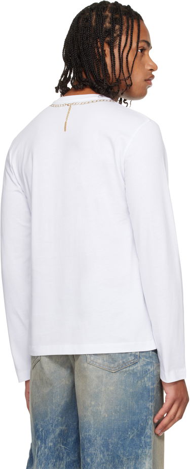 Тениска Marine Serre Marine Serre Trompe L'Œil Jewelry Jersey LS T-Shirt Бяло | MTT076ACJER0092, 2