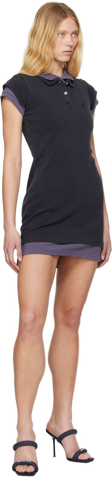 Pокля Alexander Wang Alexander Wang Layered Polo Mini Dress Черно | 4CC2256297, 3