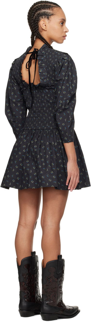 Pокля GANNI Ganni Printed Smock Mini Dress Черно | W0074, 2