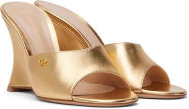 Аксесоари Gianvito Rossi Gianvito Rossi Nappa Silk Wedge Sandals Металик | G10095-95RIC-NPS, 3
