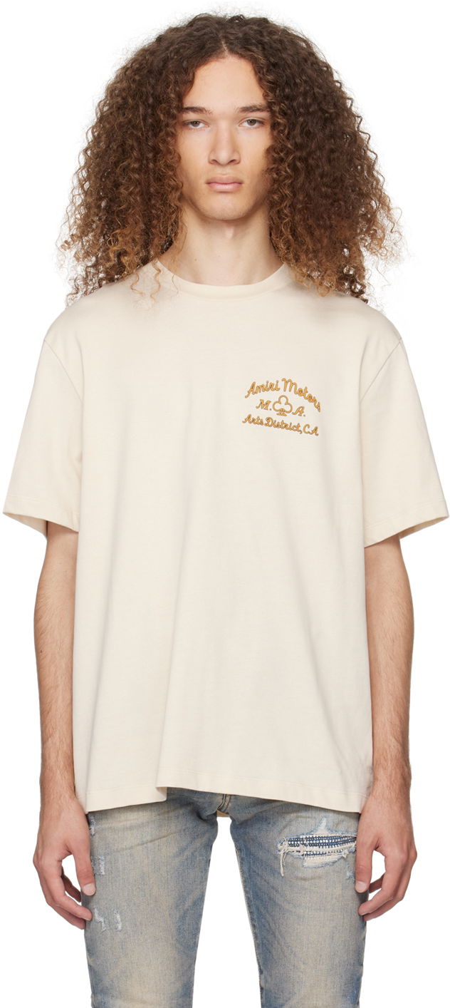 Тениска AMIRI Motors T-Shirt Бежово | PS24MJG001, 0