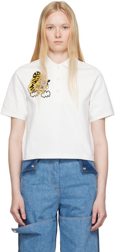 Поло тениска KENZO Kenzo Paris VERDY Edition Embroidered Cropped Polo Бяло | FF52TS1704SB, 0
