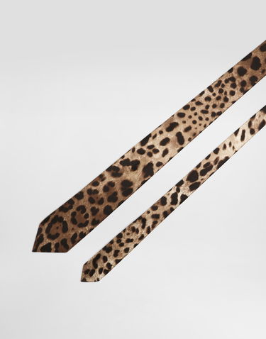 Аксесоари Dolce & Gabbana Dolce & Gabbana Satin Tie with Leopard Print Кафяво | GT181EFS1GTHY13M, 2