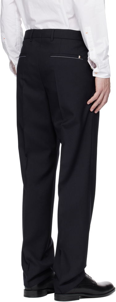 Панталони BOSS Relaxed-Fit Virgin Wool Trousers Тъмно синьо | 50545809, 2