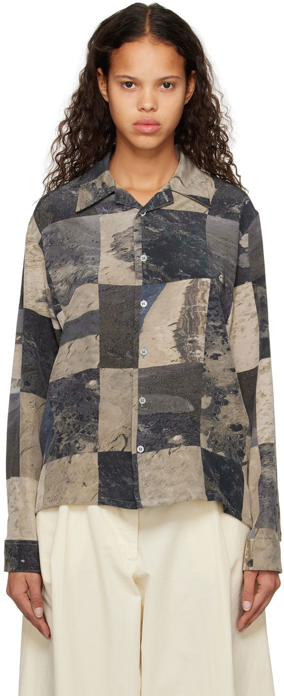 Риза Serapis Serapis Oil Sand Print Shirt Многоцветен | FW22_SS_2, 0