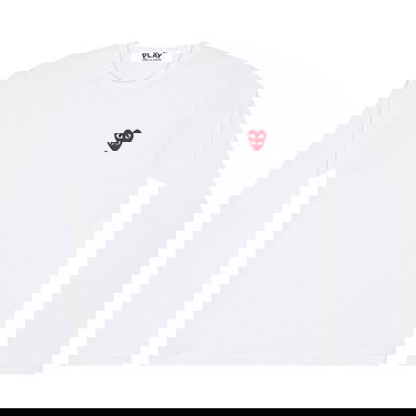 Тениска Comme des Garçons PLAY Double Heart Long-Sleeve T-Shirt Бяло | AZ T292 051 2, 1