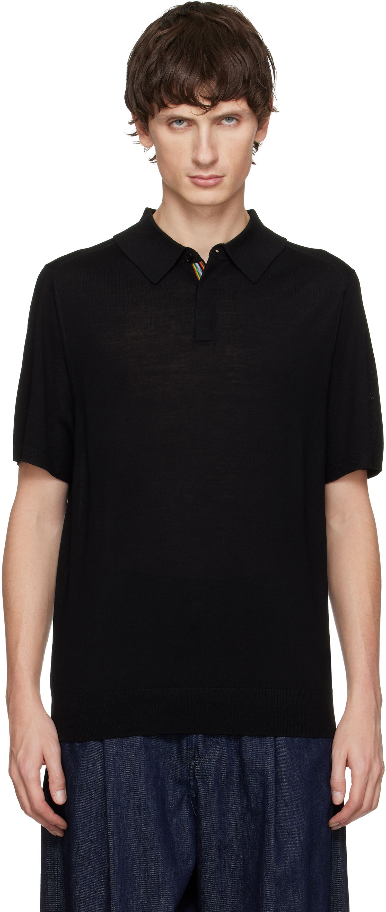 Поло тениска Paul Smith Paul Smith Merino Wool Short Sleeve Polo Черно | M1R-529Z-T02093-79, 0
