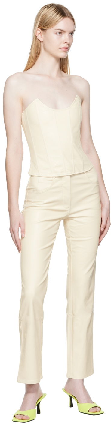 Панталони Miaou Miaou Junior Faux-Leather Pants Бежово | 1010-CL-CRE-PU, 3