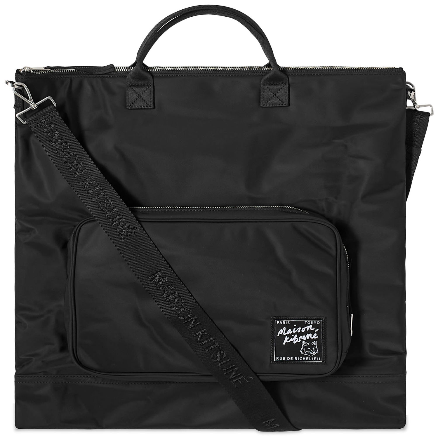 Чанта през рамо MAISON KITSUNÉ Nylon Helmet Bag Черно | LM05164WQ1001-P199, 0