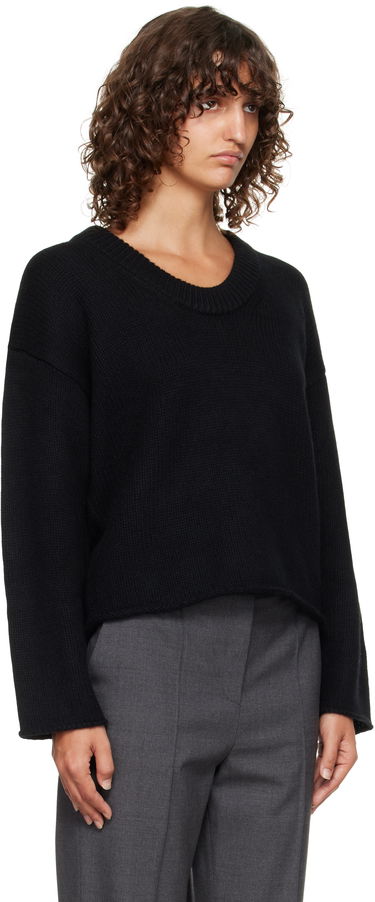 Пуловер Loulou de Saison Loulou de Saison Derry Plunging U Neck Sweater Черно | DERRY, 1