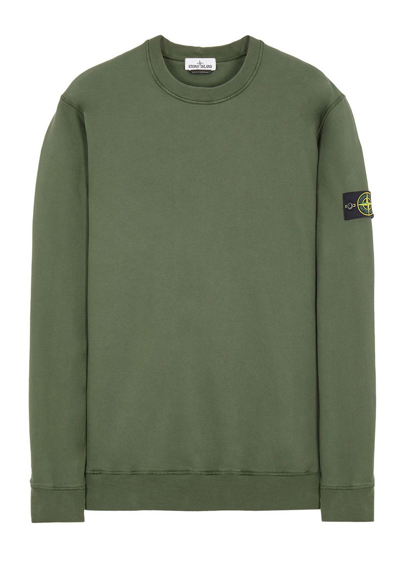 Пуловер Stone Island Brushed Cotton Fleece Crewneck Зелено | 751563020v0055-9382