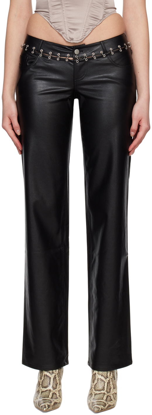 Панталони Miaou Miaou Marco Faux-Leather Pants Черно | 1033PUBLK, 0