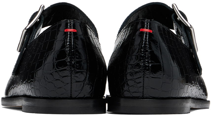 Pокля Aeyde Aeyde Sunny Crocodile Embossed Ballerina Flats Черно | A11-FL-GRZS15FL127-FW24-800-065, 1