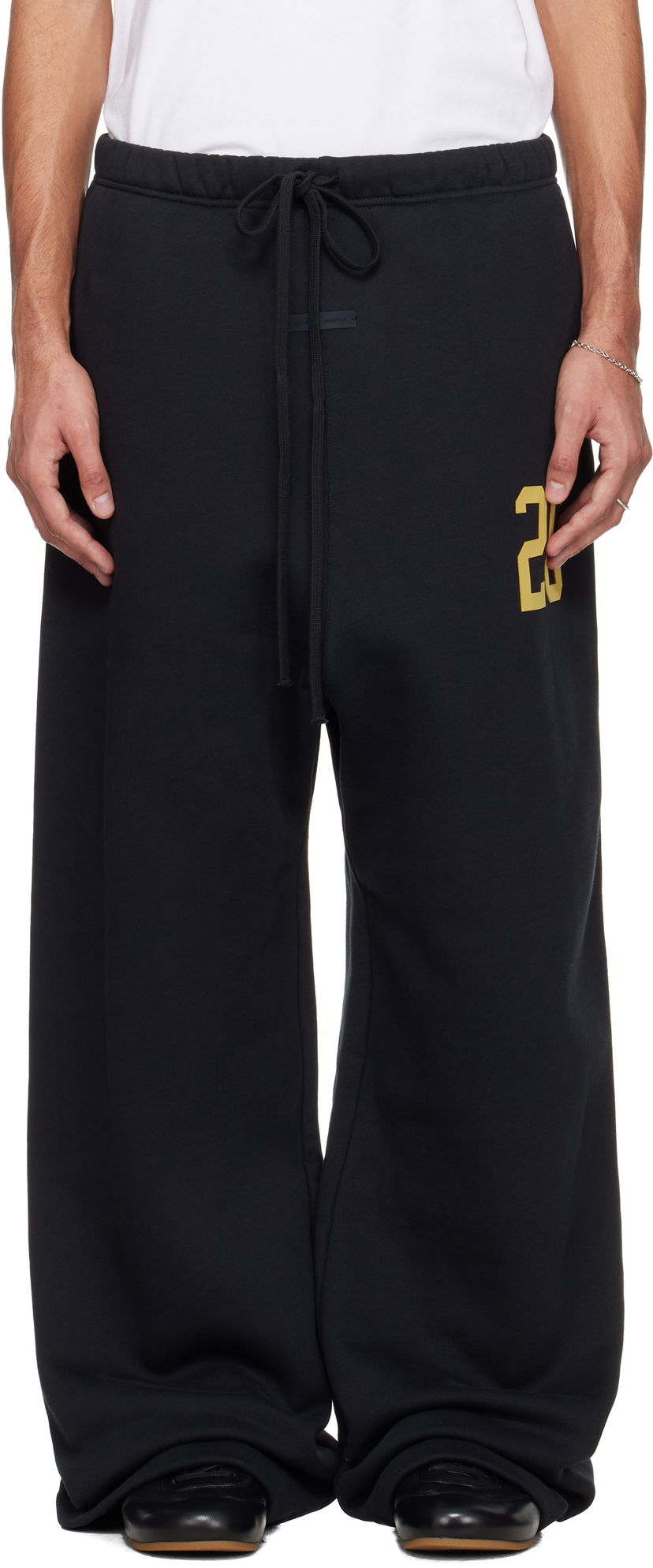 Спортни панталони Fear of God ESSENTIALS Holiday Lounge Wide-Leg Drawstring Sweatpants with 23 Print Черно | 130HO258421F