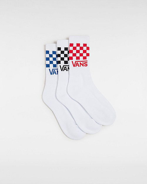 Чорапи Vans Kids Drop V Classic Check Crew Socks (3 Pairs) Бяло | VN000EZ26M3, 0