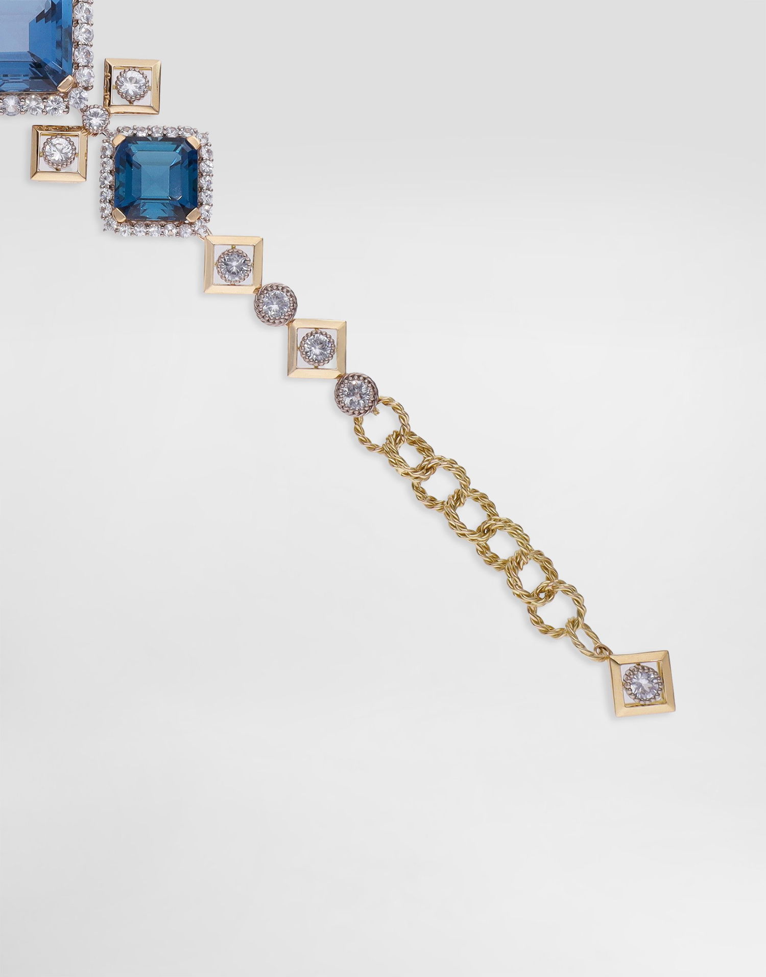 Гривна Dolce & Gabbana Dolce & Gabbana Eleganza 18K Gold, Topaz, and Sapphire Bracelet Синьо | WBSA2GWTOP187583, 1