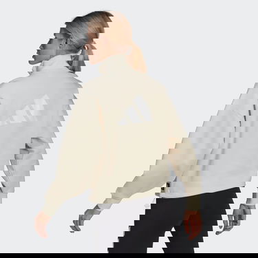 Суитчър adidas Performance Sportswear Future Icons Quarter-Zip Hoodie Бежово | HC1641, 2