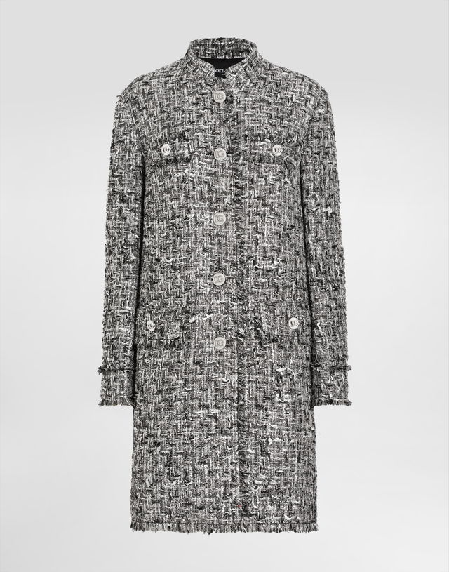 Dolce & Gabbana Single-Breasted Raschel Tweed Coat