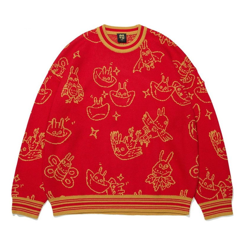 Пуловер Li-Ning All-Over Print Sweater Червено | AMBT007-1