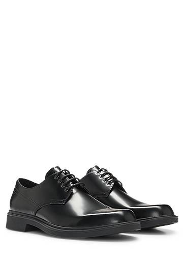 Облекло и аксесоари BOSS Leather Derby Shoes with Metal Eyelets Черно | 50536164, 0