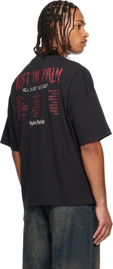 Тениска Palm Angels Rest In Palm Loose T-shirt Черно | PMAA10DF25JER0061084, 2