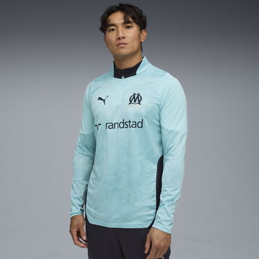 Суитчър Puma Olympique de Marseille Men's Training Quarter-Zip Top Тюркоазено | 781534_21, 1