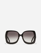 Oversized Square Crossed Textured Gradient Sunglasses