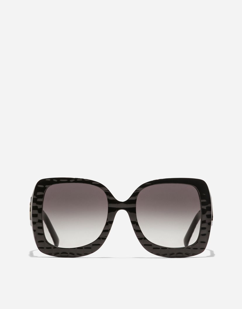 Слънчеви очила Dolce & Gabbana Oversized Square Crossed Textured Gradient Sunglasses Черно | VG4513VP88G9V000