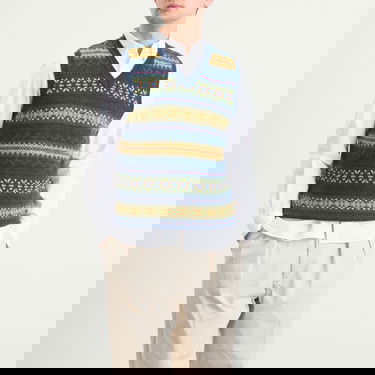 Пуловер BEAMS Plus Fair Isle Knit Vest Тъмно синьо | 3805-0055-103-79, 2