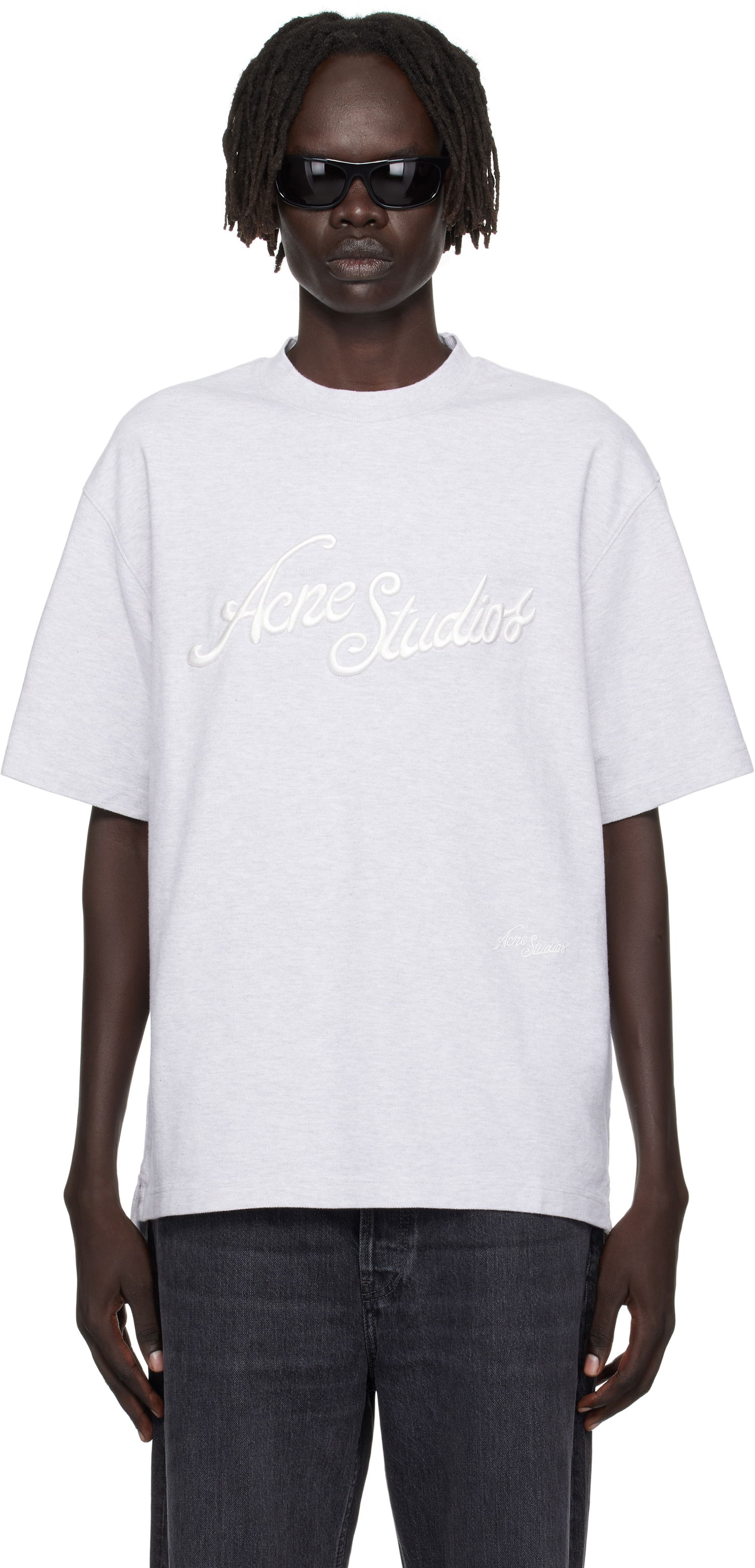 Тениска Acne Studios Acne Studios Logo T-Shirt Сиво | CL0370-, 0
