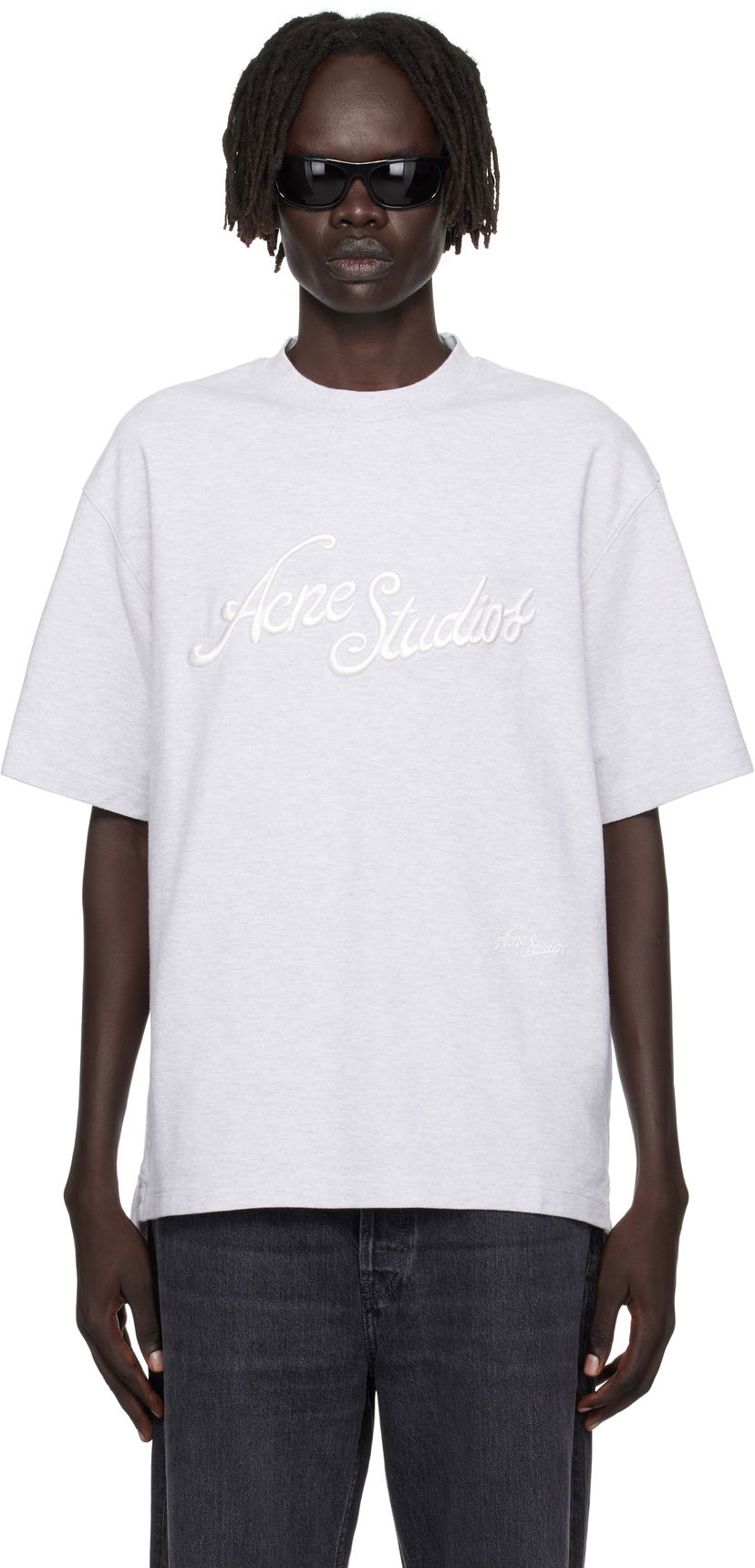 Тениска Acne Studios Acne Studios Logo T-Shirt Сиво | CL0370-