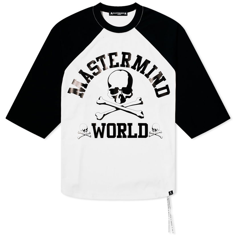 Тениска Mastermind WORLD Long Sleeve College Logo T-Shirt Бяло | MW24S12-TS034-BKW