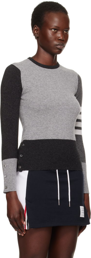 Пуловер Thom Browne Colorblock Crew Neck Sweater Сиво | FKA001F-00011, 1