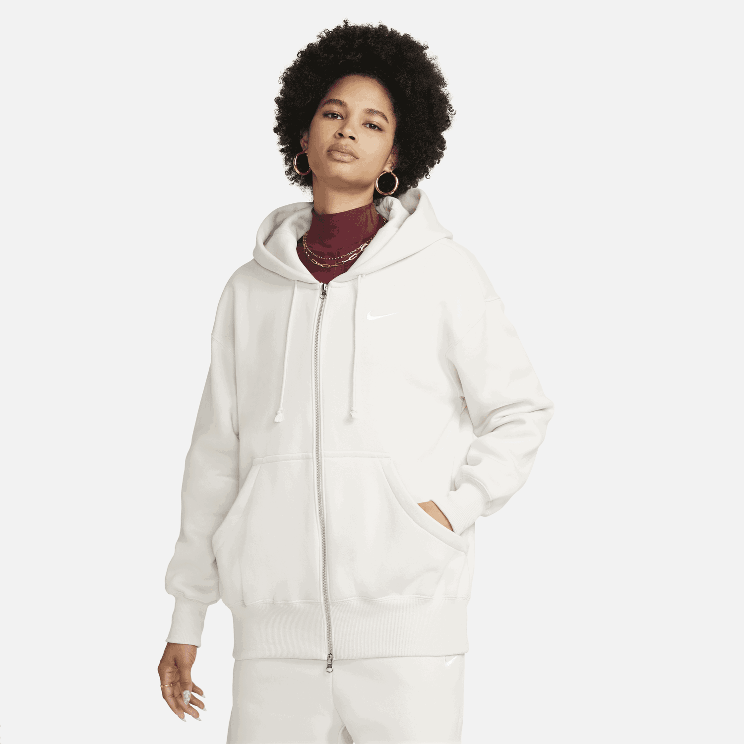 Суитчър Nike Sportswear Phoenix Fleece Oversized Бяло | DQ5758-104, 0