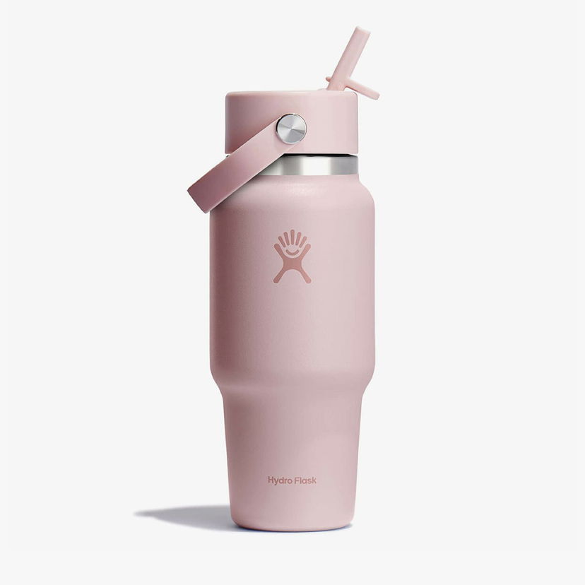 Бутилки за пиене Hydro Flask 709 ml Wide Flex Straw Travel Bottle Trillium Universal Розово | WT24CFS678