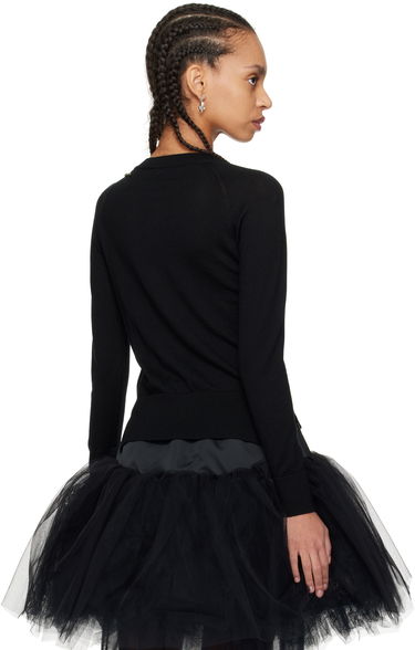 Пуловер Simone Rocha Simone Rocha Embellished Flower Cardigan Черно | KMK13TB 0647, 2