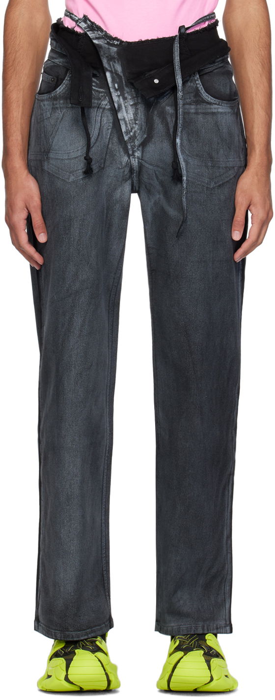 Дънки Ottolinger Ottolinger Double Fold Jeans Черно | 1702812, 0