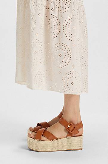 Аксесоари BOSS Platform Espadrille Sandals Кафяво | 50542356, 1