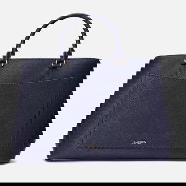 Голяма пазарска чанта Polo by Ralph Lauren Lauren Ralph Lauren Hanna Leather Satchel Тъмно синьо | 431898556001, 0