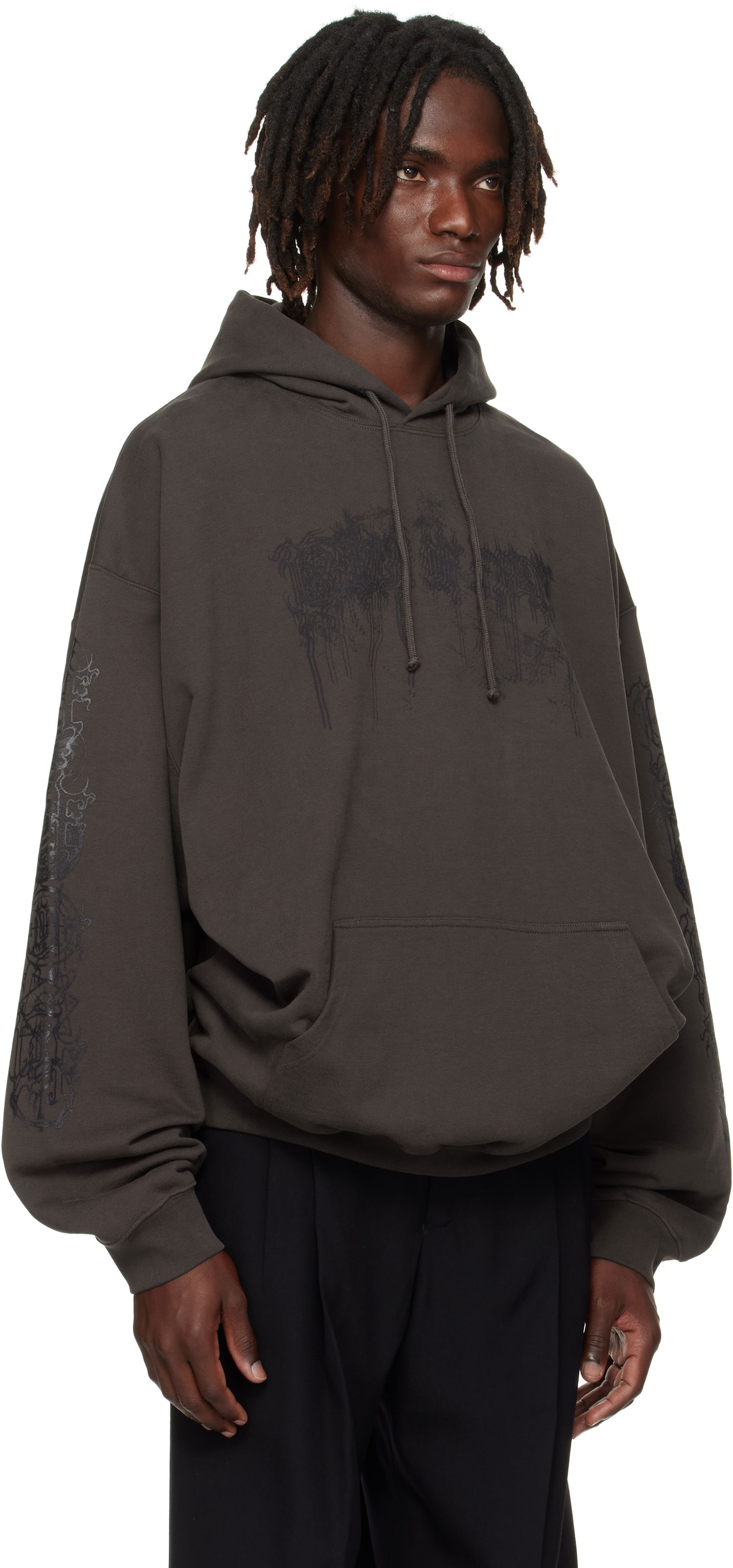 Суитчър VETEMENTS Vetements Cradle of Filth Dripping Logo Oversized Hoodie Сиво | UCF76HD450C, 1