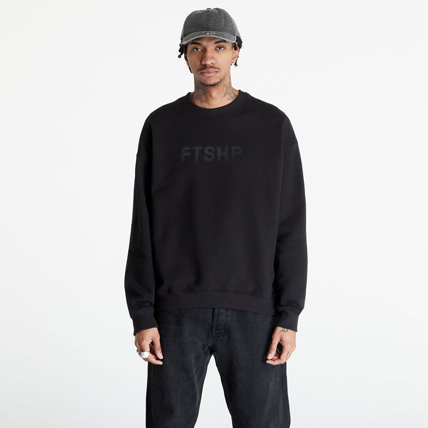Суитчър Footshop FTSHP HALFTONE CREWNECK SWEATSHIRT UNISEX Черно | FTSHP_297, 0