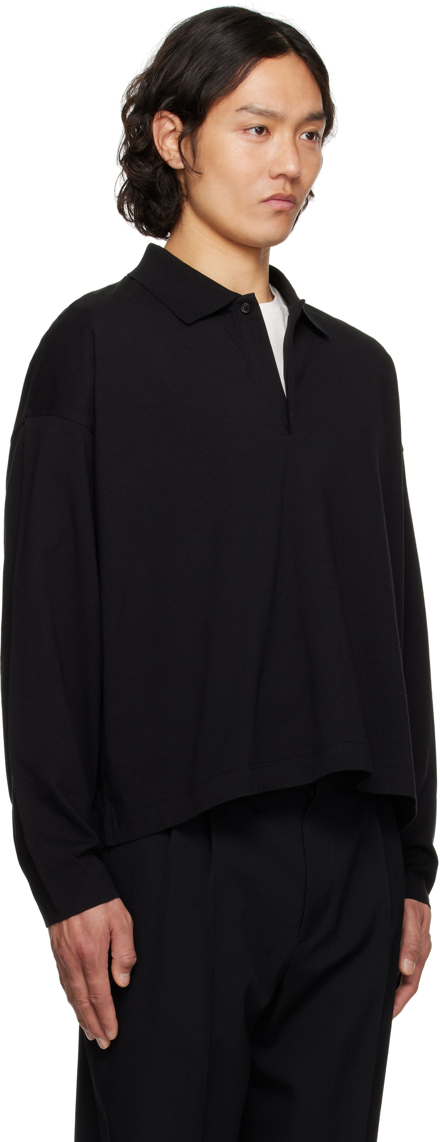 Поло тениска The Row The Row Bryson Cropped Polo Черно | 855-K643, 1