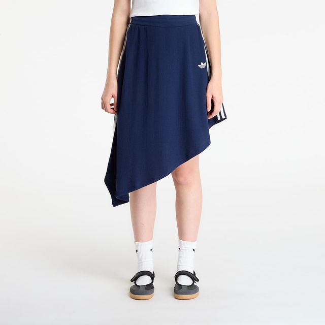Ribbed Asymmetric Skirt with 3-Stripes