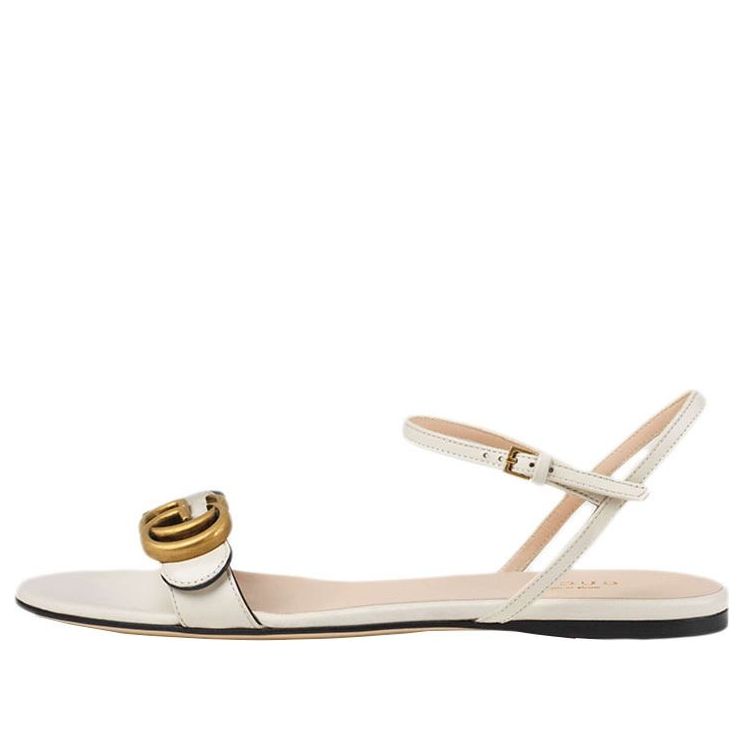 Кецове и обувки Gucci Gucci Double G Leather Sandal Бяло | 524631-A3N00-9022, 0