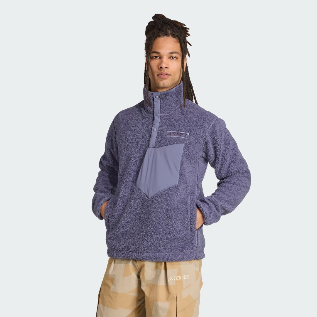 Суитчър adidas Performance Terrex Xploric High Pile Fleece Pullover Лилаво | JM0119, 0