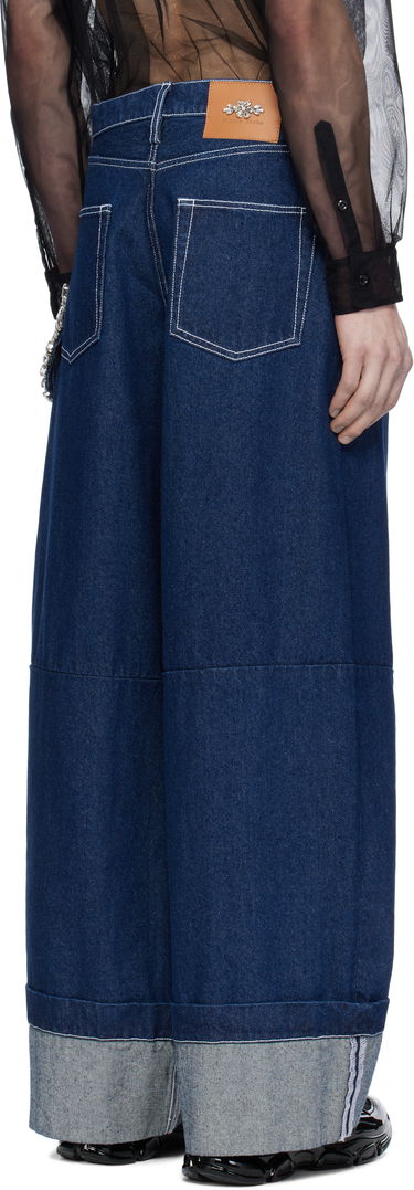 Дънки Simone Rocha Simone Rocha Embellished Puddle Jeans Синьо | 4131B 1231, 2