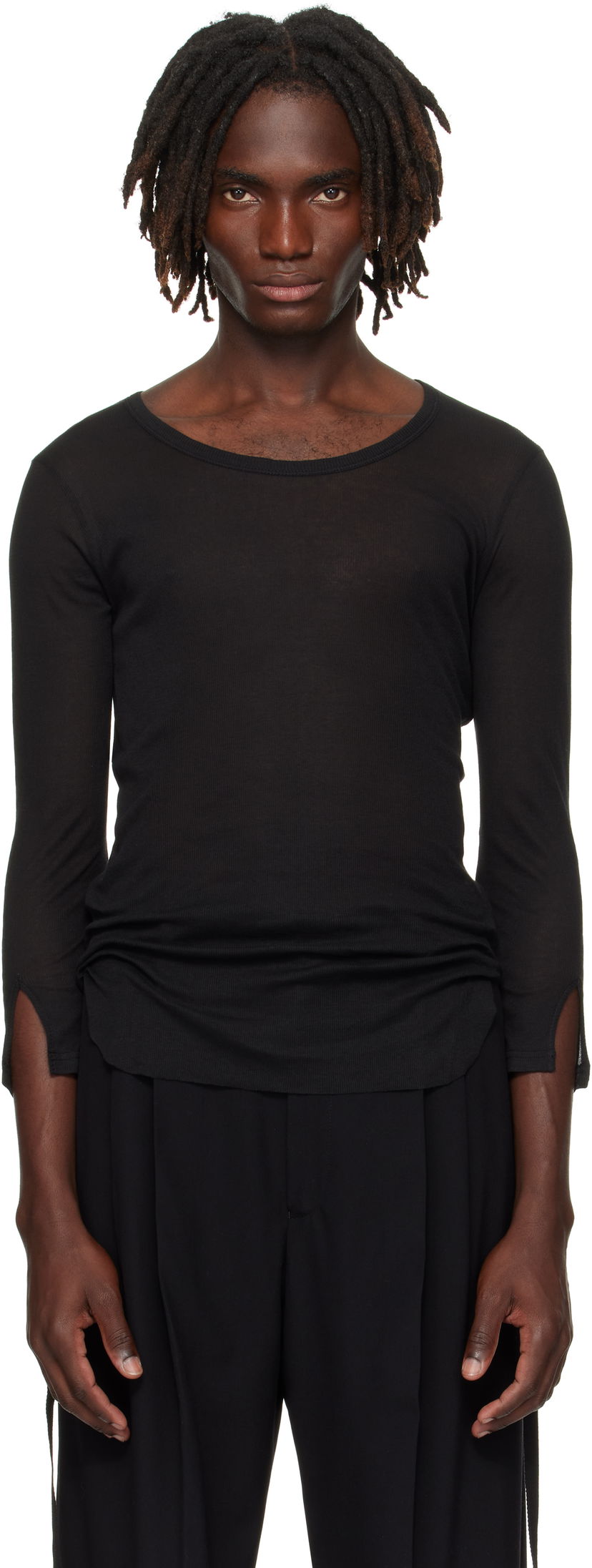 Тениска Ann Demeulemeester Ann Demeulemeester Margon Long Sleeve T-Shirt Черно | B0012875-FA434-099